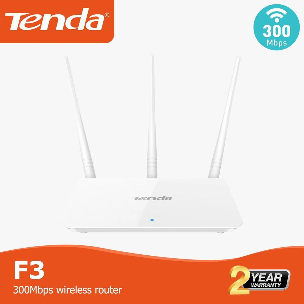 Tenda F3 Router Wireless WiFi 3 Antena 300Mbps Support Repeater Extender V3