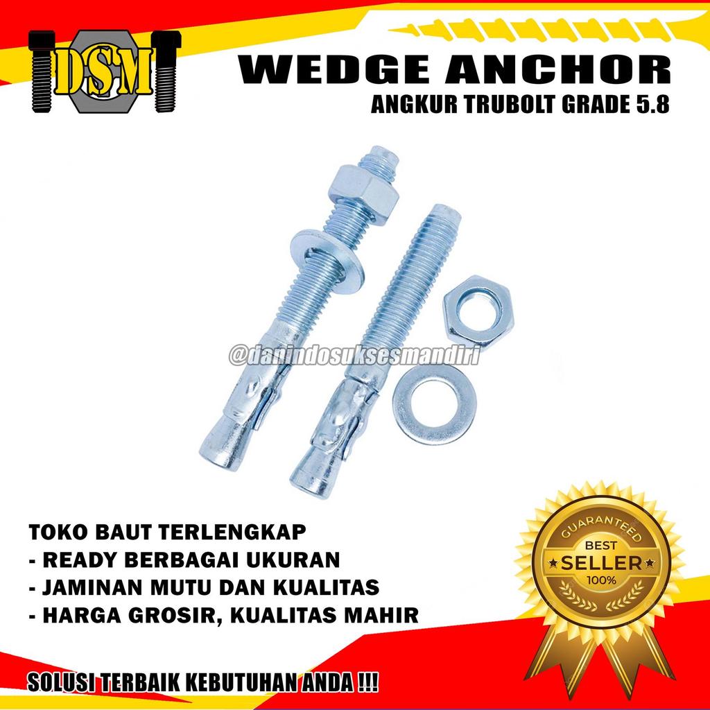 Angkur Trubolt Galvanis / Through Bolt 16 MM / Wedge Anchor M16 Galvanized