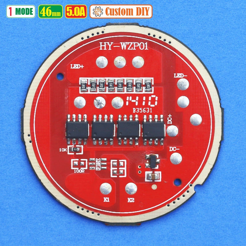 Custom DIY Driver Senter 1 Mode 46mm 4A Untuk 3X 5X Led Cree T6 XML XPL SST XD16 Untuk Senter Monste