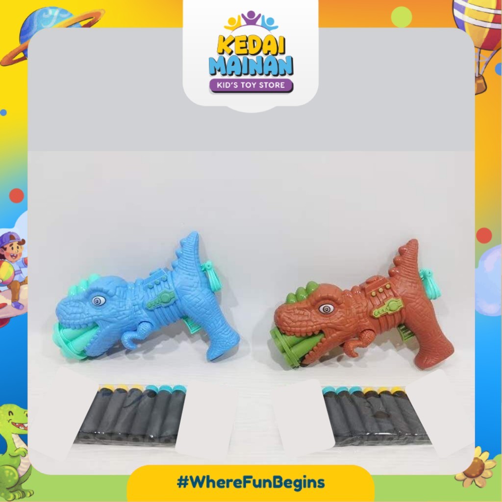 [KEDAIMAINAN] [WM563]  Soft Bullet Gun Pistol Mainan Dino Anak Mainan Gun Mainan Airsoft Mainan Temb
