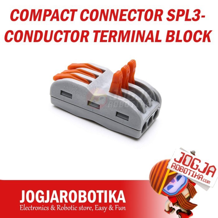 COMPACT CONNECTOR SPL-3 CONDUCTOR TERMINAL BLOCK WAGO QUICK CONNECTOR