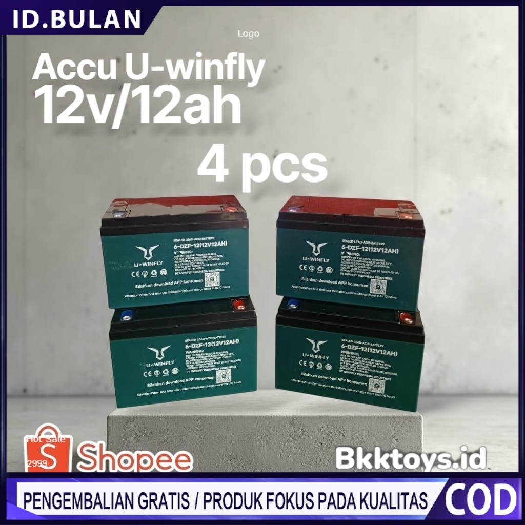 AKI SEPEDA LISTRIK U-WINFLY 12v/12ah aki 48v/12ah aki 12v/20ah