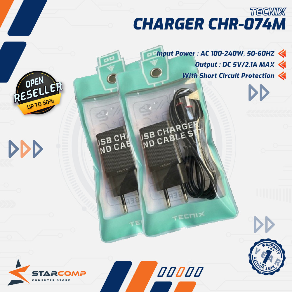 Charger Tecnix CHR-074 USB to Micro / USB to Type C 2.1A Original Tecnix