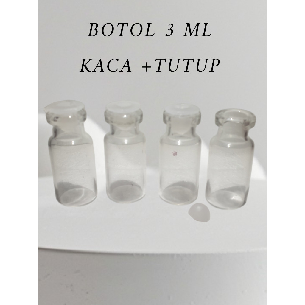 botol kaca 3ml vial / botol tutup botolkaca 3ml penicilin3ml