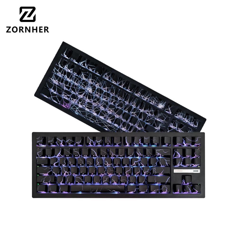 Zuohe Zh870 Meanical Keyboard RGB Customized 70% Layout Hot Swap Tri mode bluetooth wireless keyboar