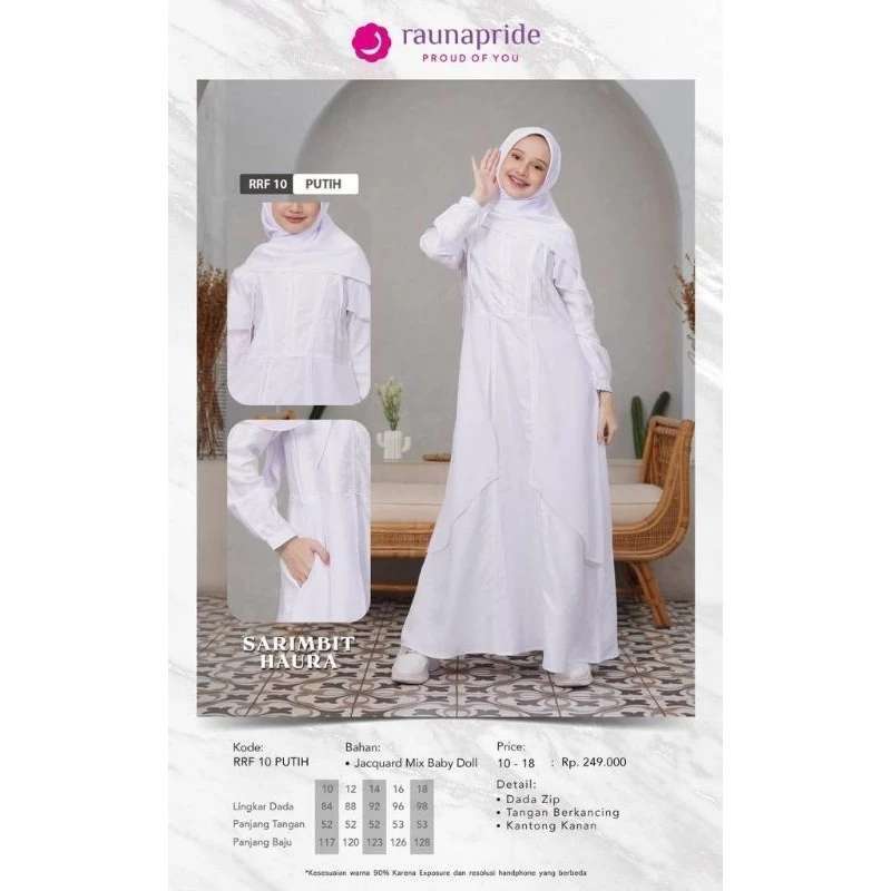 RAUNA GAMIS REMAJA RRF 10 PUTIH