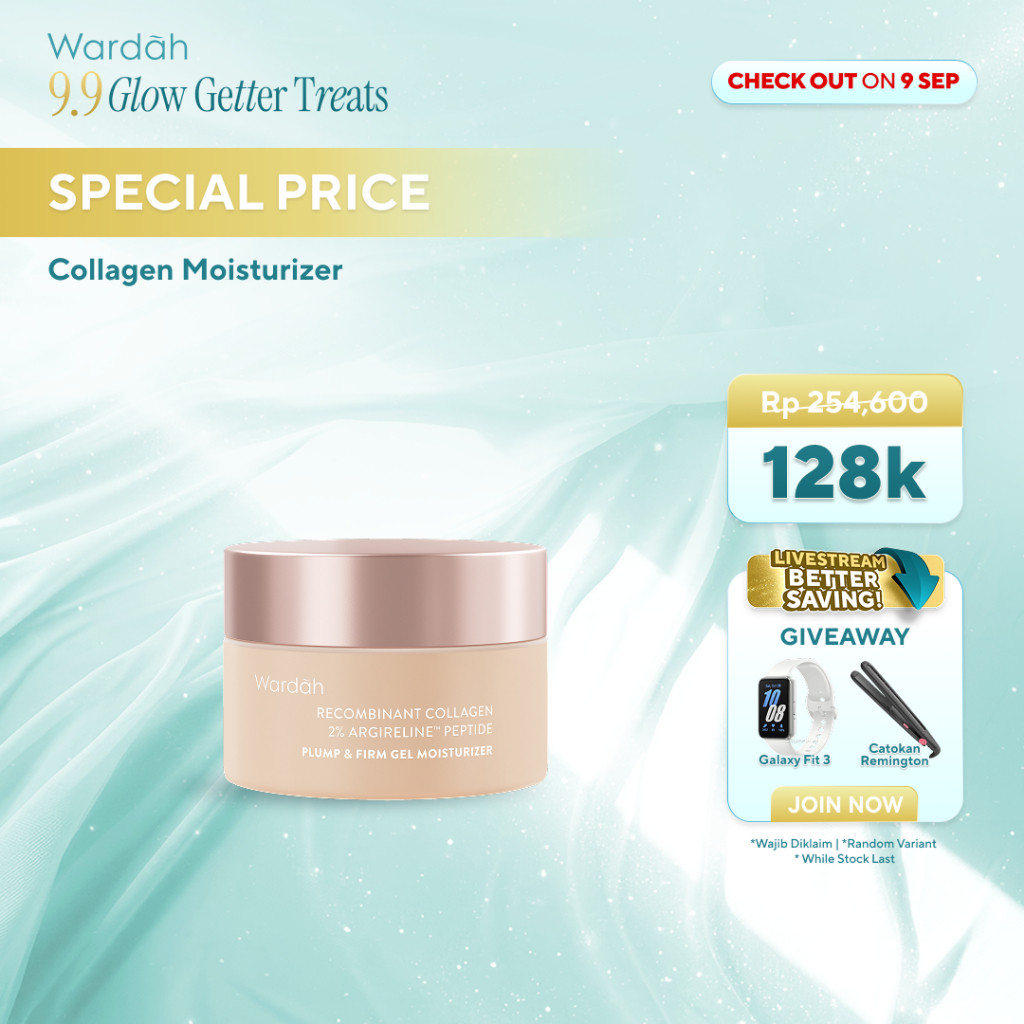 WARDAH Collagen Moisturizer - Plump & Firm Recombinant Collagen + 2% Argireline Peptide Gel Moist - 