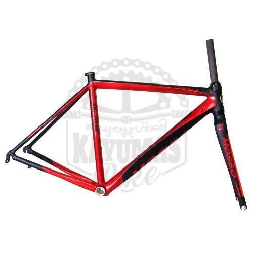 FRAME 700 ROAD BIKE MOSSO 790 PRO-2 SUPER LIGHT RINGAN - Black Red, 53