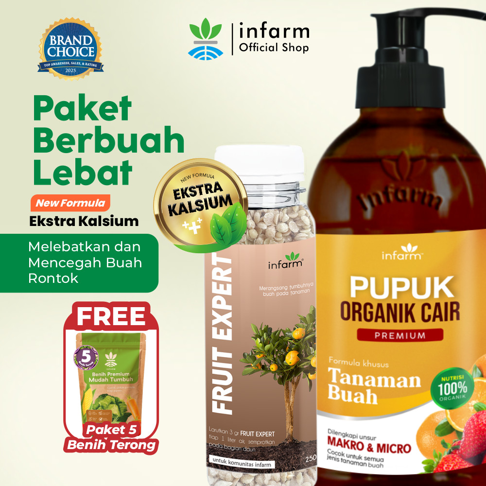 INFARM - Paket Pelebat Buah, Pupuk Booster Buah Anti Rontok Pupuk Organik Cair Melebatkan Buah