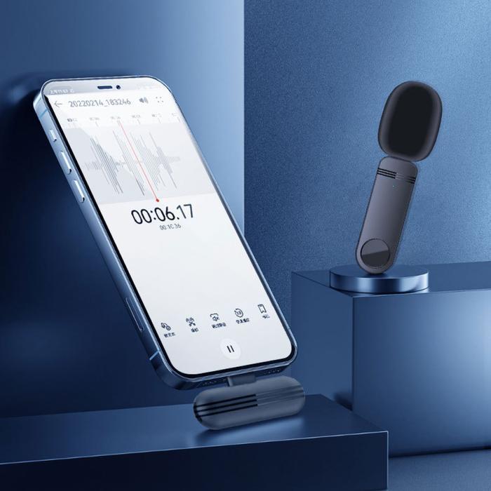 Mic Wireless Clip On Tipe C Microphone Hp Vlog Live Podcast Youtuber - 1 Mic