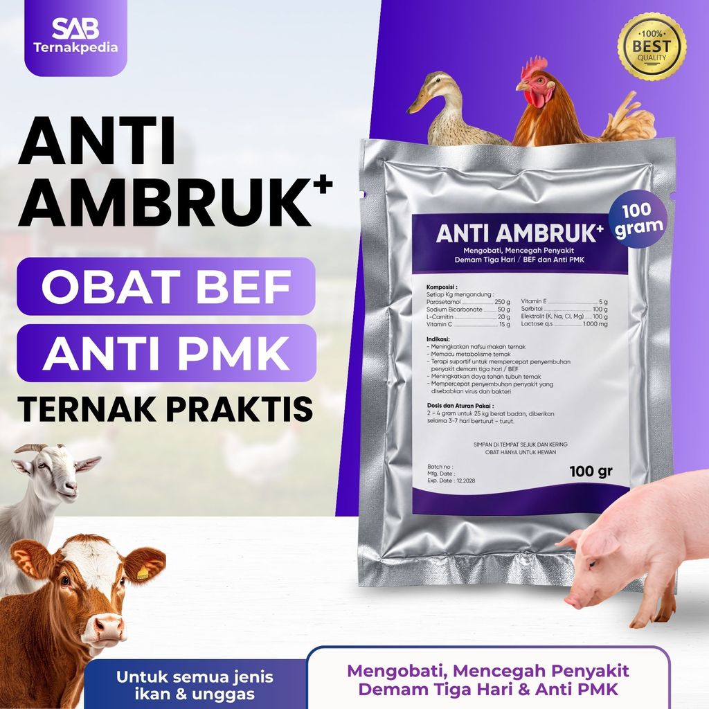 Anti Ambruk 100gr - Obat demam Sapi - Obat Sapi PMK - obat sapi demam - kambing
