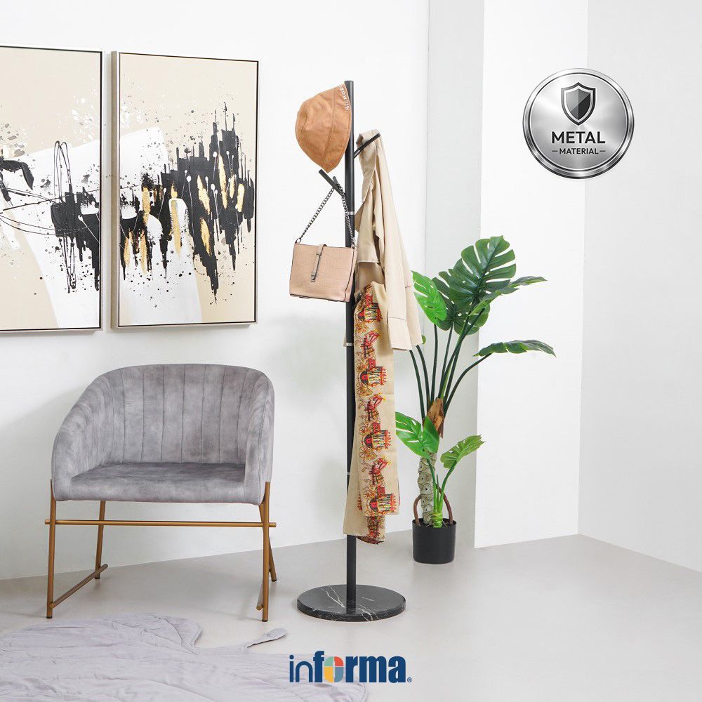 Informa Gantungan Pakaian Besi GH615 - Hitam Hanger Baju Clothes Hanger Gantungan Lemari Organizer P