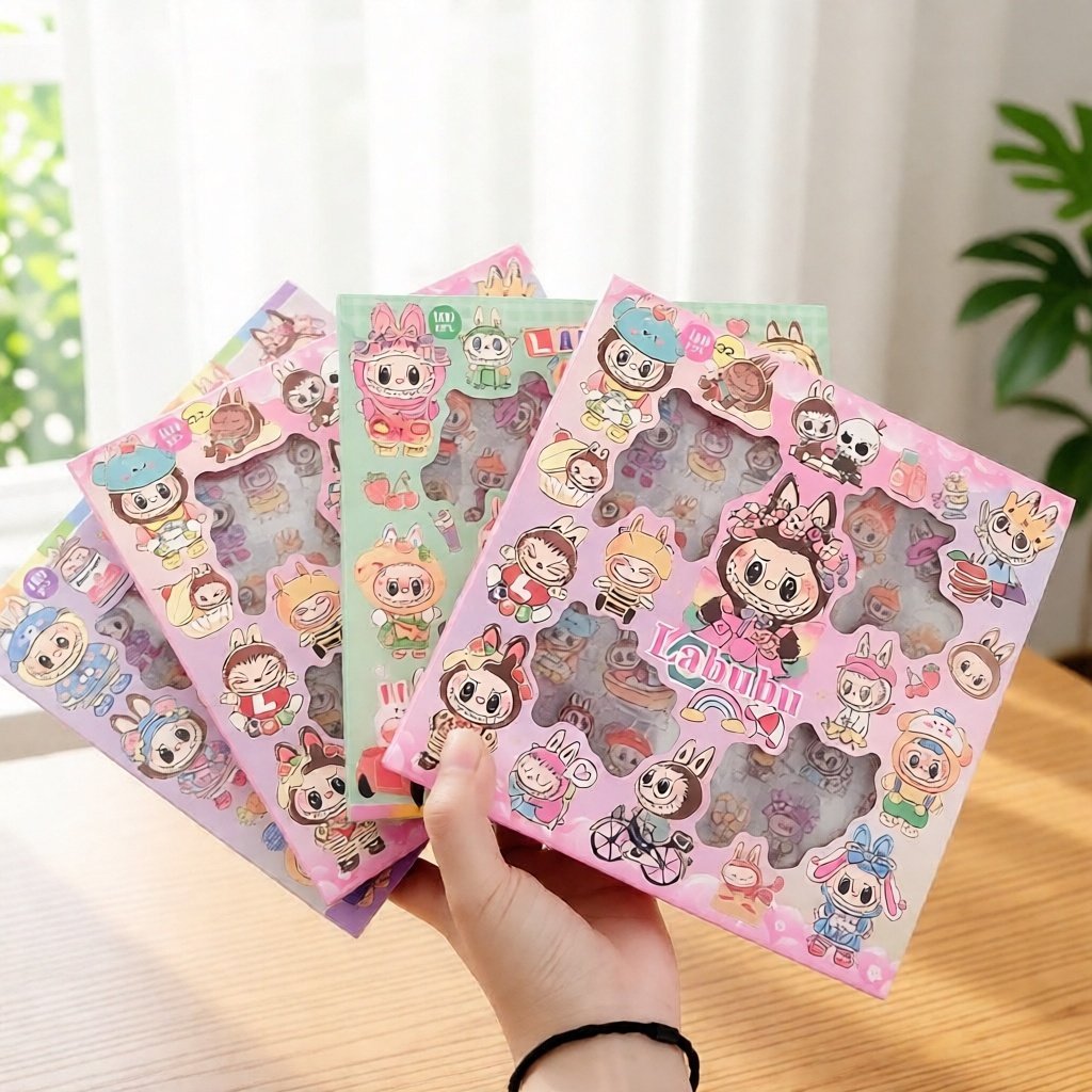 Box Sticker Cute Transparan Sticker Big Box Labubu