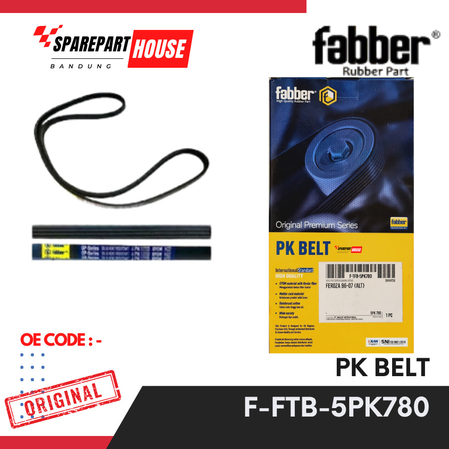 Vanbelt Fanbelt 5PK780 Daihatsu Feroza (ALT) FABBER F-FTB-5PK780