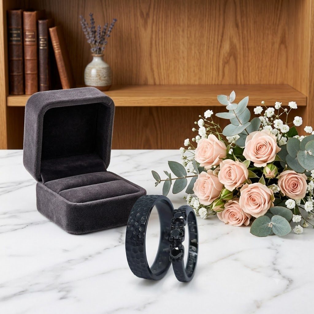 Cincin Kawin Cincin Nikah Cincin Couple Pasangan Perak Palladium CINCIN KAWIN PERAK Hitam swalayanpe