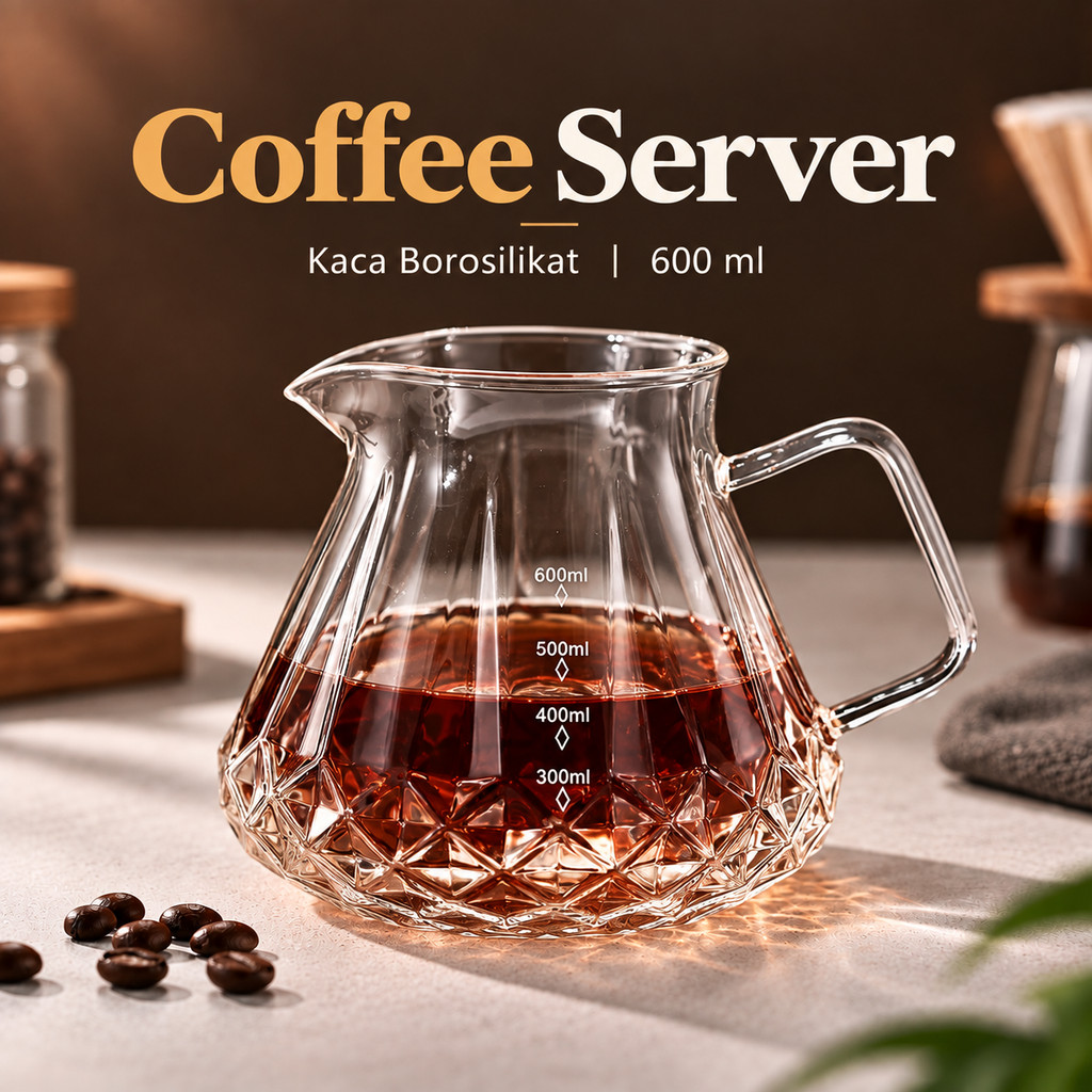 Prim One Two Cups Coffee Server V60 Drip Pour Over Borosilicate Glass  B15ML Qualiti1