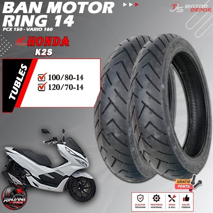 BAN MOTOR RING 14 TUBLES AHM FEDERAL K2S BAN MOTOR TUBLESS PCX 150 VARIO 160 RING 14 TUBELESS
