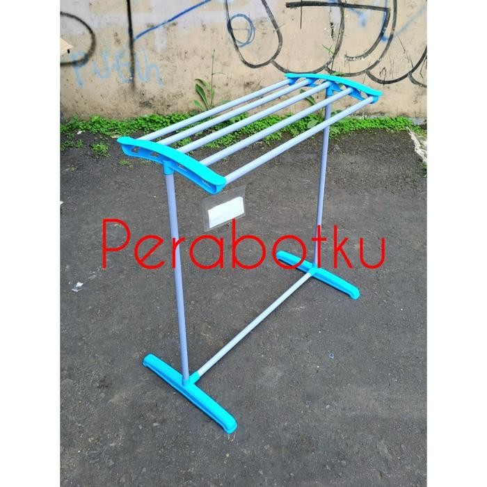 WT Jemuran Handuk Vinoda / Jemuran Baju Kecil / Rak Handuk 5 Palang - Biru
