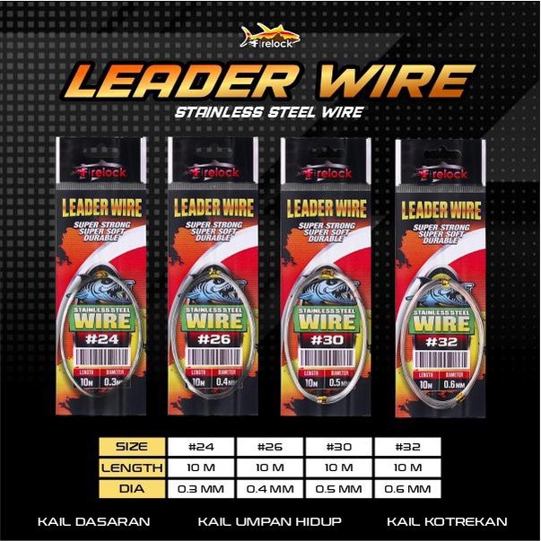TERLARIS EXTRA BONUS | FIRELOCK KAWAT NEKLIN PANCING BAHAN STAINLESS STEEL LEADER WIRE