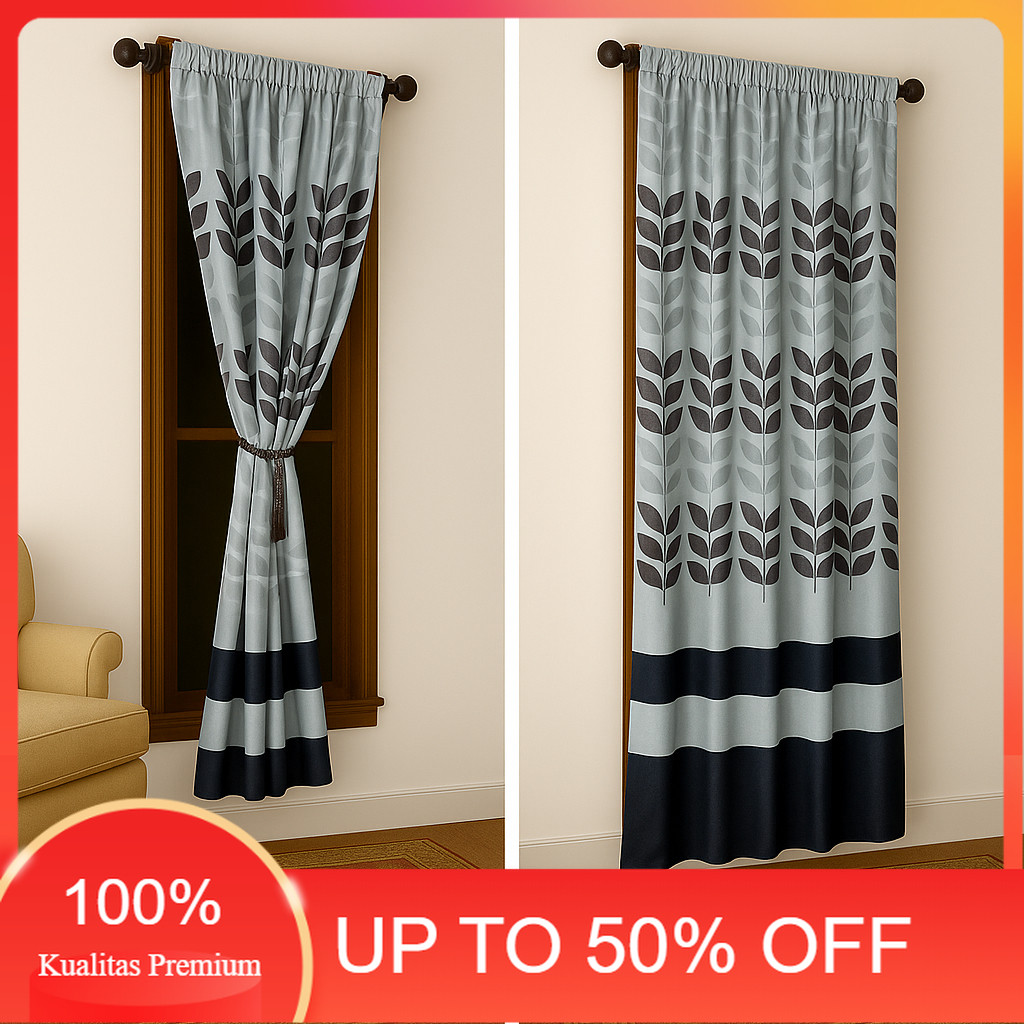 Beli 2 Lebih Murah Gorden Hordeng Jendela Pendek Ukuran 80X160cm Aesthetic Model Serut Diskon 50%