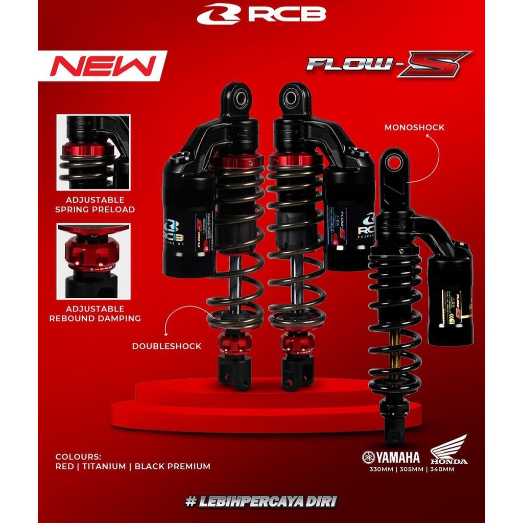 Shockbreaker rcb Shock RCB Flow S Ukuran 335mm shock rx king, shock revo, shock supra x, shock honda