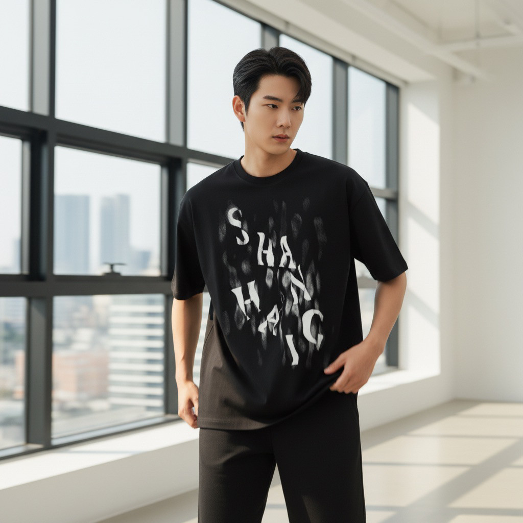 Kaos Oversize Pria Wanita Distro Unisex Cotton Combed 24s Shanghai