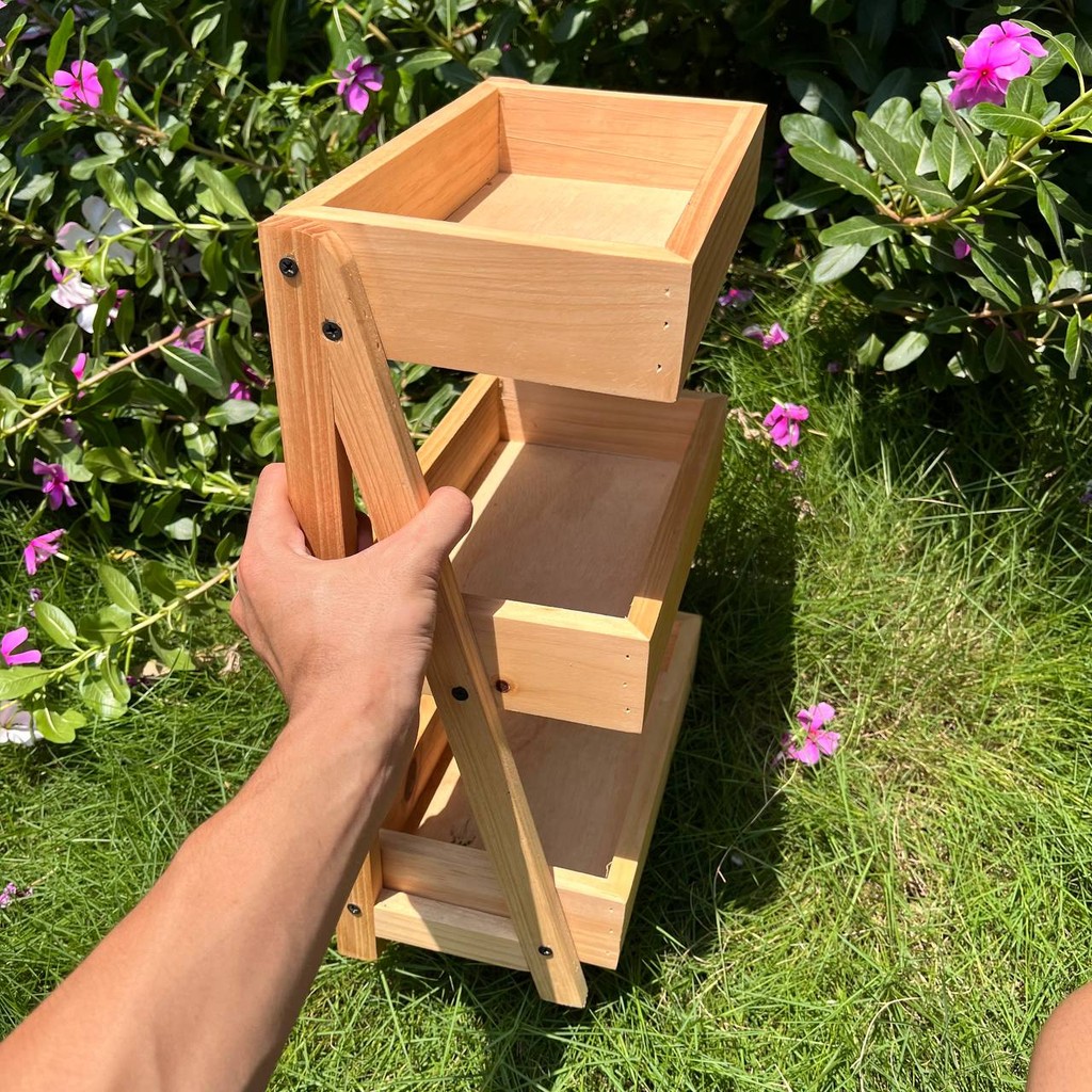 Rak Bawang Susun KAYU JATI Gratis Stiker Tempat Telur Bumbu Dapur Unik Aesthetic Kualitas Premium