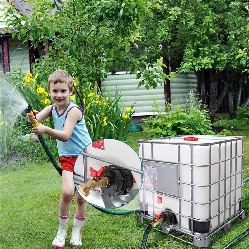 ABPQ-2X IBC Tote Fitting,275-330 Gallon IBC Tote Tank Adapter Fine Thread Tote Valve,Lead-Free Brass