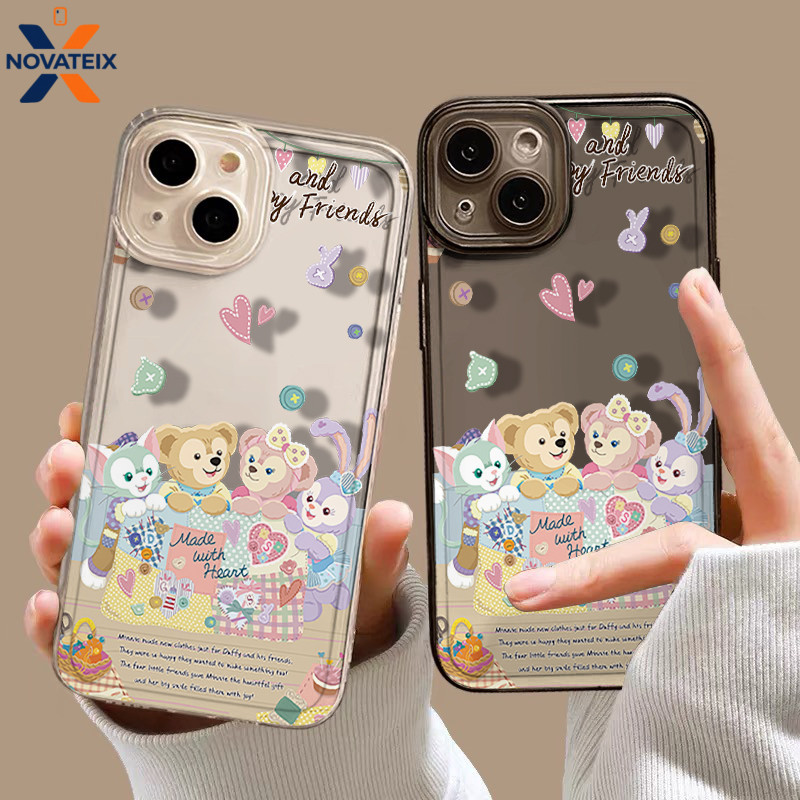 Casing IPhone Beruang Duffy Transparan Soft Case Fashion Cocok untuk iPhone 11 12 13 14 15 16 Pro Ma