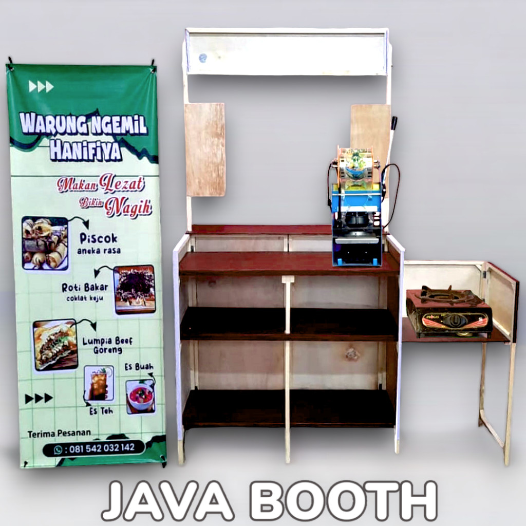 Booth Portable Kayu / Gerobak Lipat / Meja Lipat / Standar /  Meja Kompor