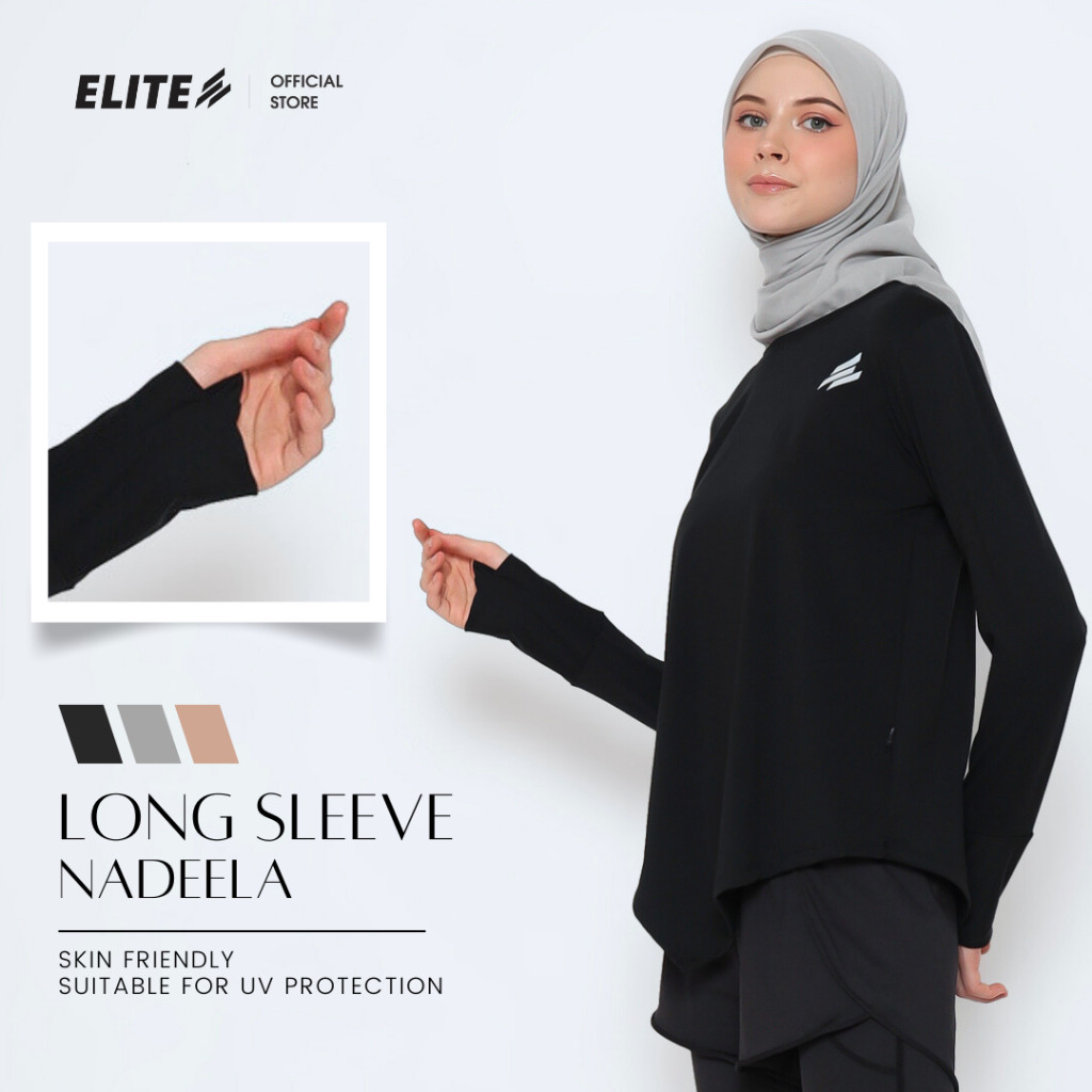 HAFKAMSHOP ELITE - NADELLA Baju Olahraga Wanita Sport Hijab Friendly | Poly Interloc Premium®