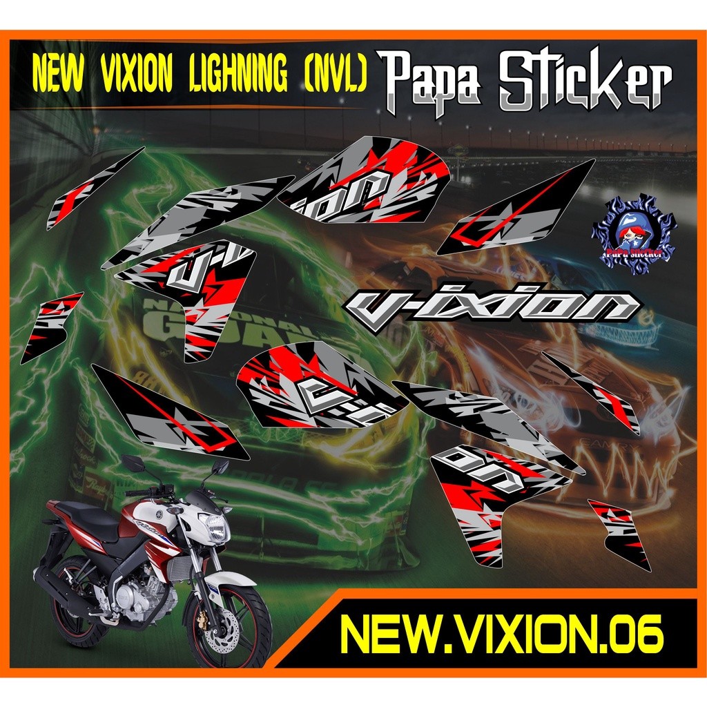 STRIPING VARIASI VIXION NEW NVL MOTIF RACING - STIKER NEW VIXION LIGHTNING RACING 06