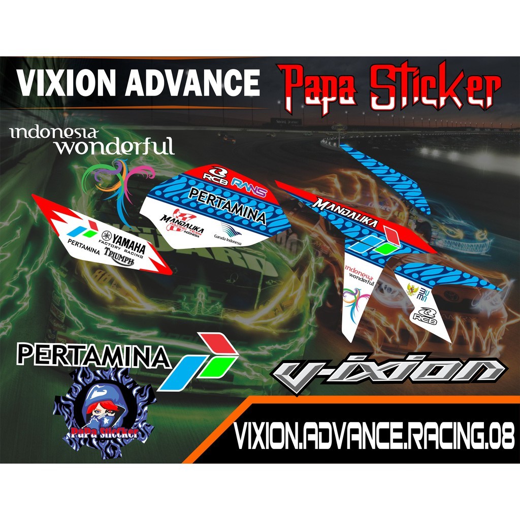 STRIPING VARIASI VIXION ADVANCE NVA PERTAMINA  - NEW VIXION ADVANCE NVA  MANDALIKA RACING 08
