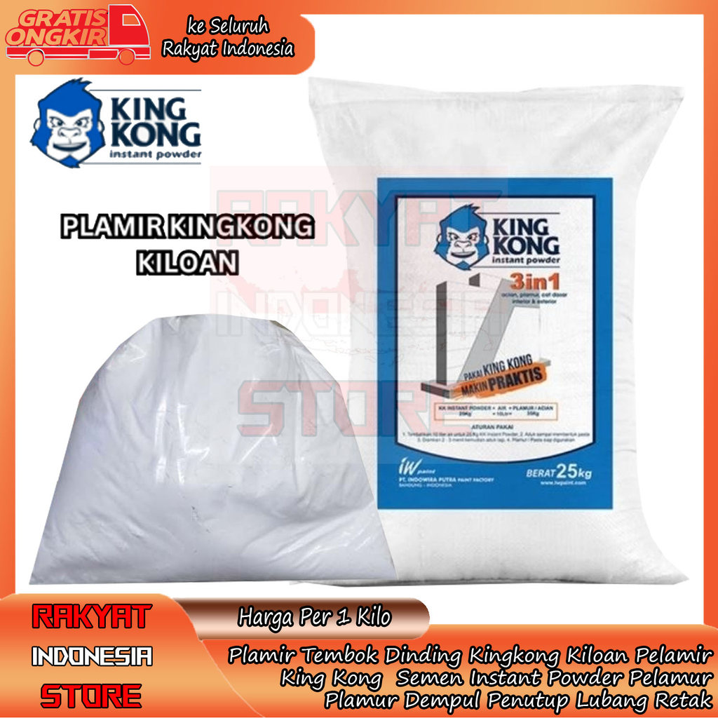Kingkong Kiloan Plamir Tembok Dinding Pelamir King  Kong Semen Instant Powder Pelamur Plamur Dempul 