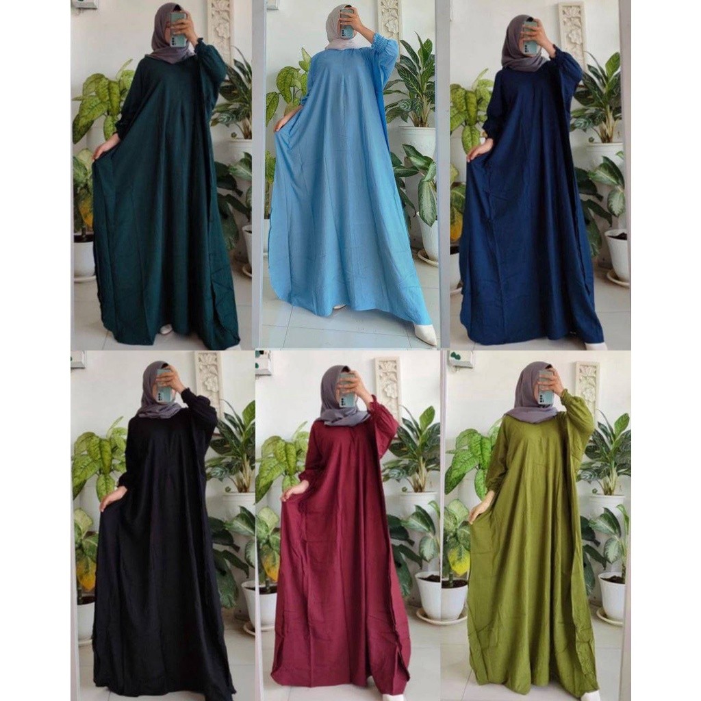 TERLARIS KAFTAN GAMIS POLOS SUPER JUMBO DRESS DASTER LOWO TERMURAH Kaftan Bahan Adem Kaftan Lebaran 
