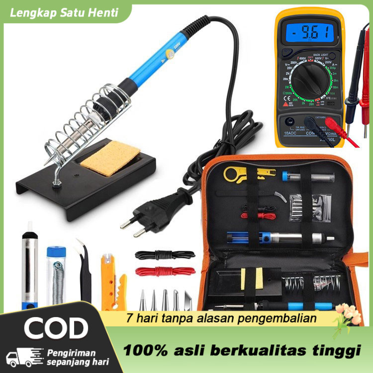PAKET SOLDER LENGKAP 60 WATT DAN AKSESSORIS CEPAT PANAS SUHU BISA DIATUR Solder Listrik 1 Set 60 Wat