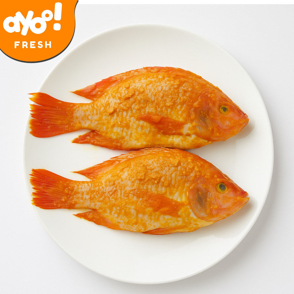 Ikan Nila Merah Fresh Bumbu Kuning/ Lamongan Lauk siap goreng Praktis Vakum Higienis Tanpa Bahan Pen