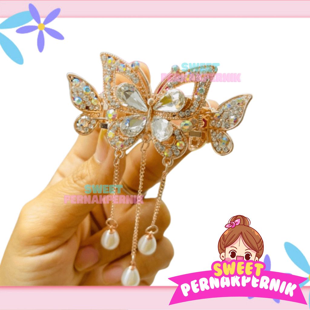 Jepit Rambut Butterfly Diamond / Jepit Rambut Pesta