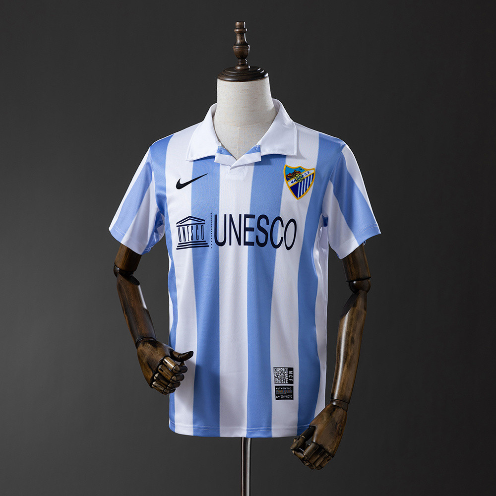 Jersey Retro Malaga 12/13 Home T shirt pria