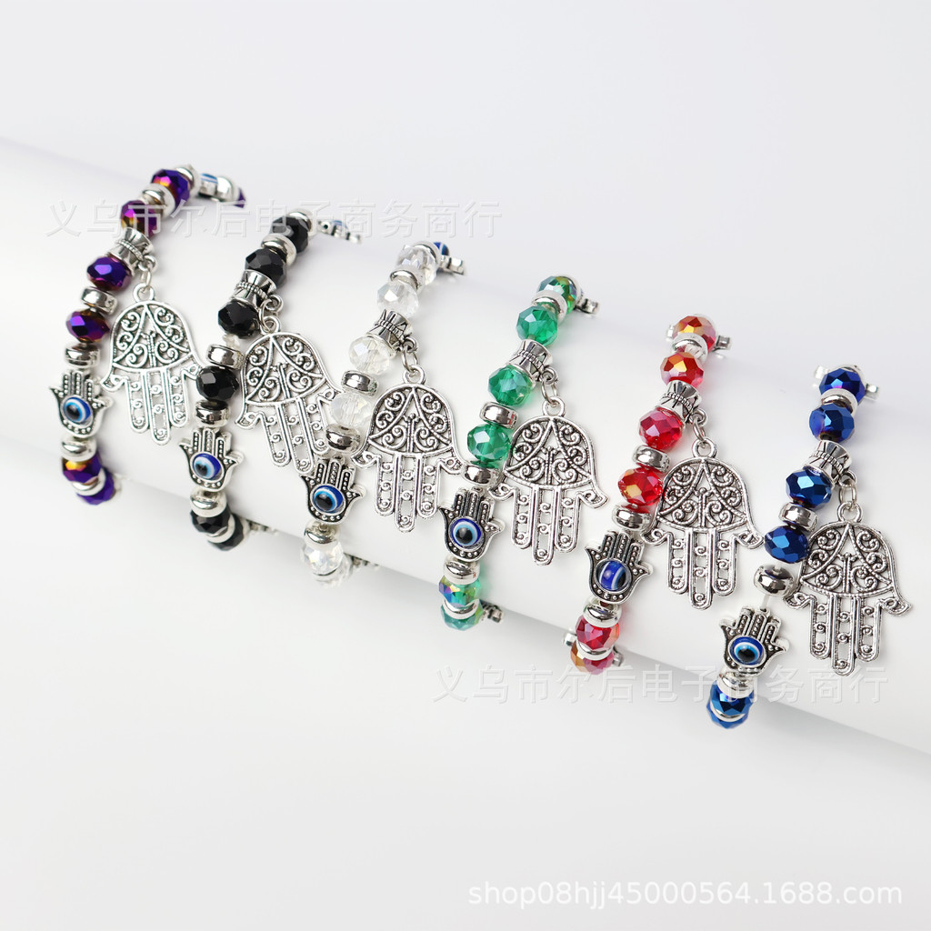 Gelang Mata Biru Turki Perhiasan Muslim Telapak Tangan Fatima Mata Iblis