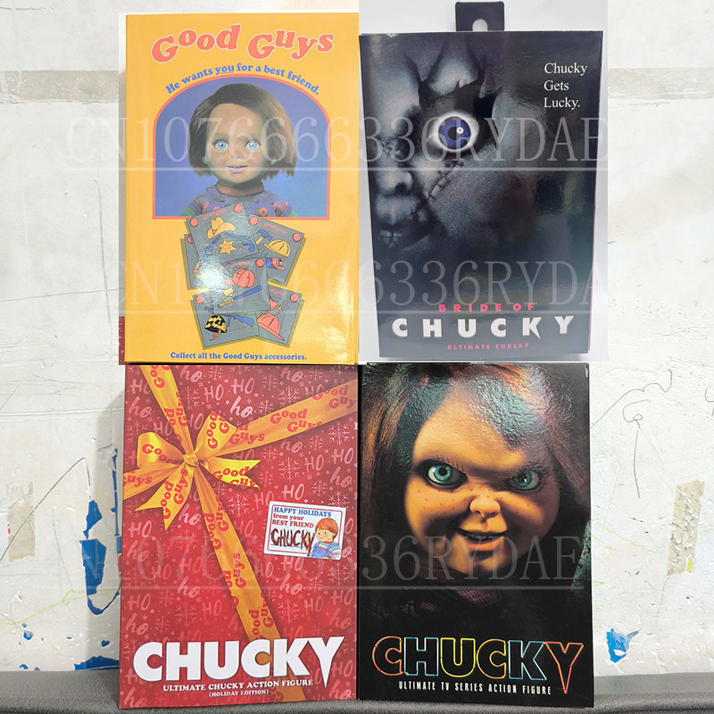 NECA Good Guys Christmas Chucky Doll Child's Play Bride Of Chucky Ultimate Chucky Gets Lucky Action 