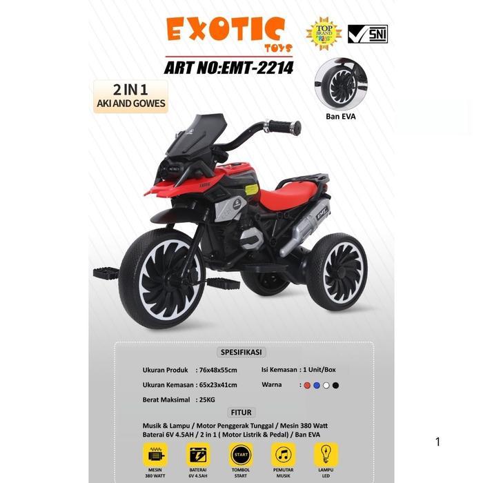 exotic EMT 2214 Motor Aki dan Gowes 2 in 1 Anak