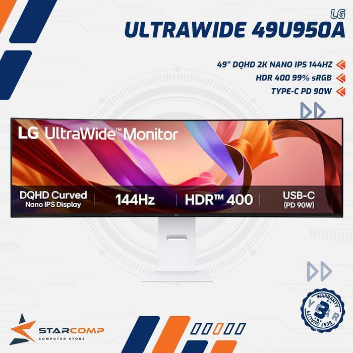 LG UltraWide 49U950A Curve 49 Inch DQHD 2K 144Hz Type-C Monitor LED