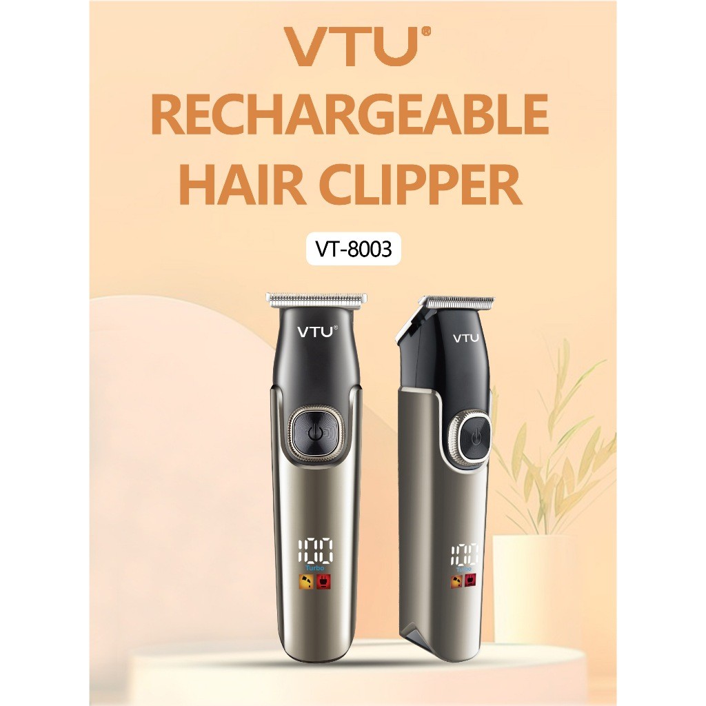 VTU Rechargeable Hair Clipper VT-8003   Potong rambut Anda sendiri