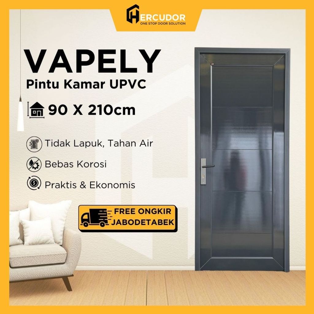 VAPELY 90K - Pintu Kamar UPVC 90x210 Vapely