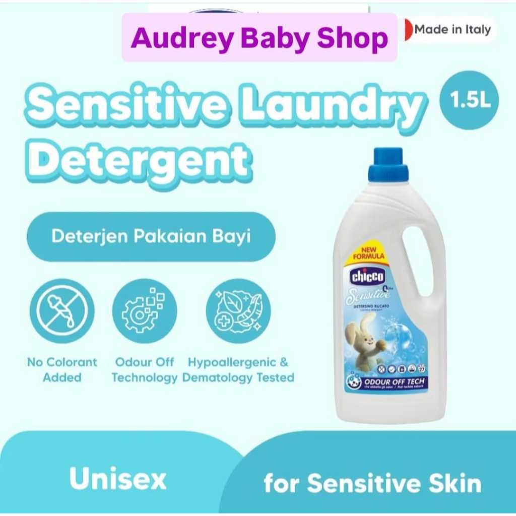 CHICCO Sensitive Laundry Detergent 1.5 L / Deterjen Pakaian Bayi / Deterjen Cair / Deterjen Bayi