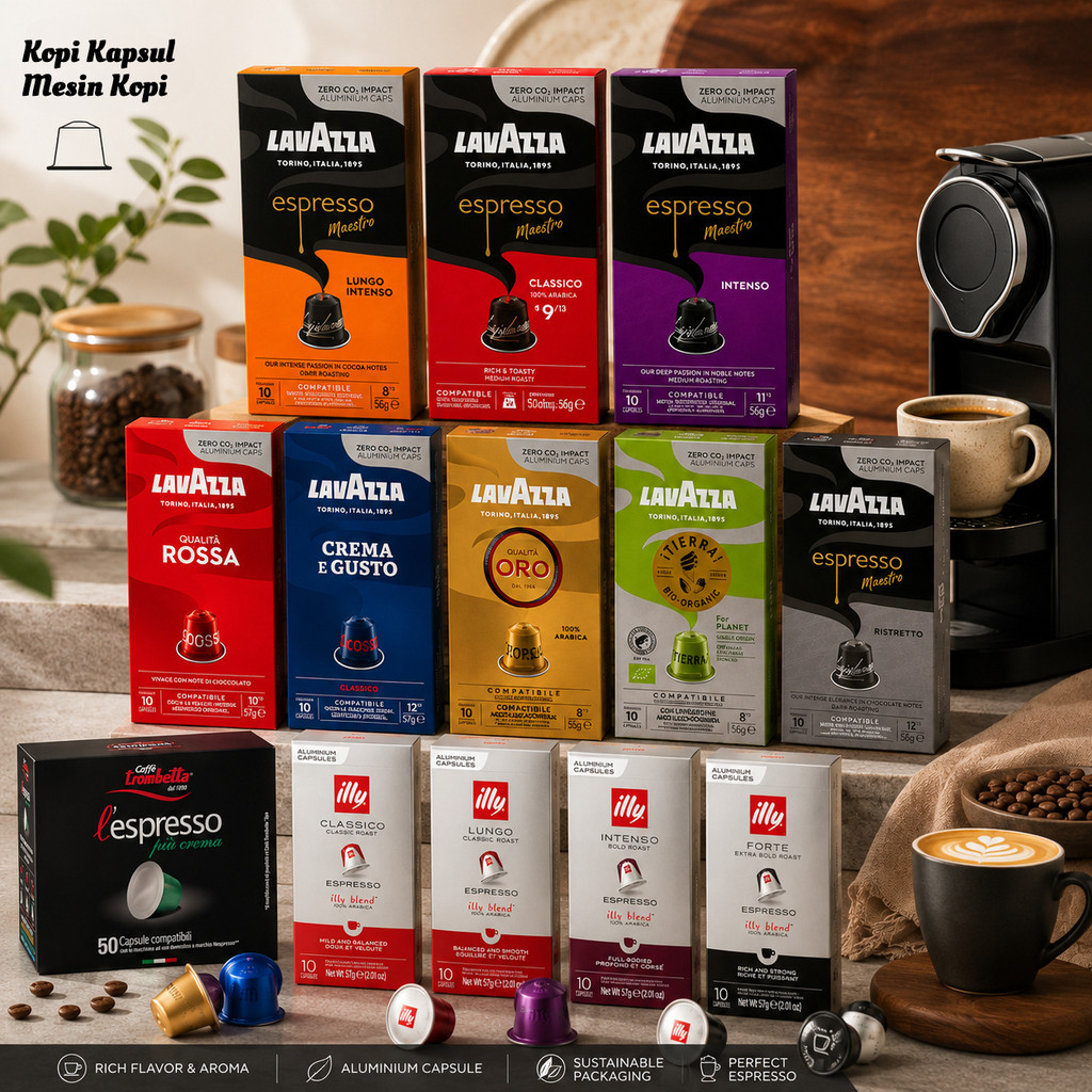 Illy Espresso Coffee Capsule dan Lavazza Coffee Capsule - Kopi Kapsul Italian Espresso