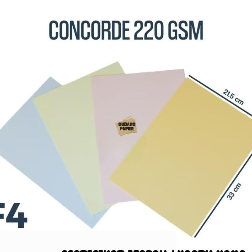 Kertas Concorde F4 220 Gr Isi 100 Lembar / Kertas Concorde F4 / Kertas Sertifikat F4
