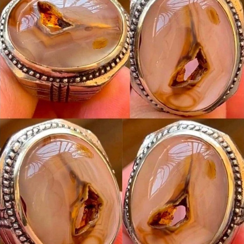 NATURAL CINCIN YAMAN COMBONG SEGITIGA BONGKAHAN EMAS DALAM BATU 3D AJIB ANTIK