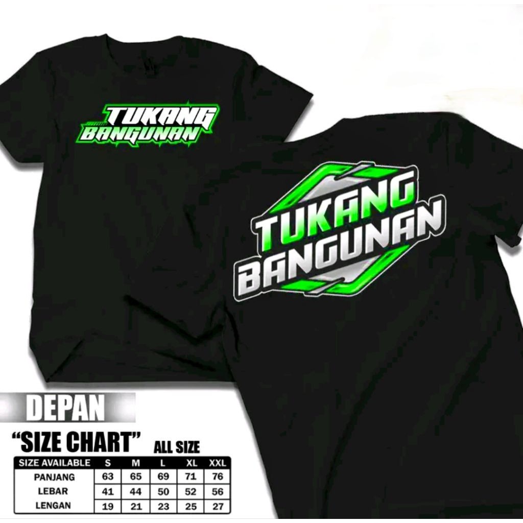 Kaos Distro TUKANG BANGUNAN//KAOS KEREN - KAOS PRIA - KAOS TUKANG - KATA KATA -